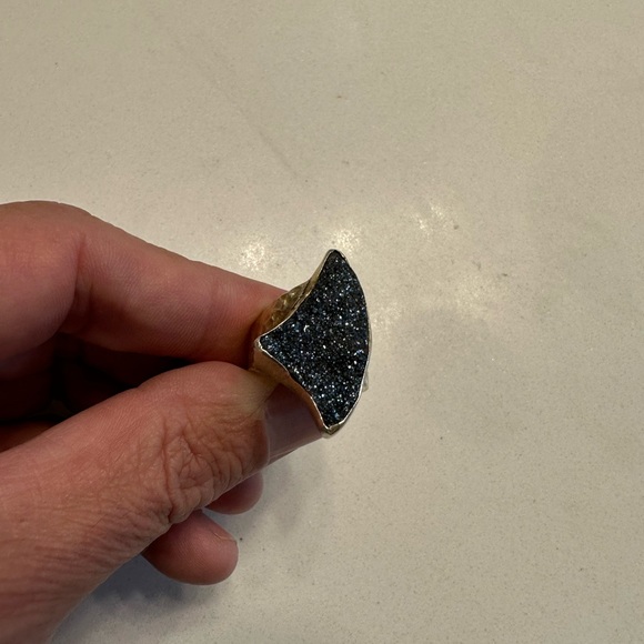 Gold vermeil (silver) ring with blue stone